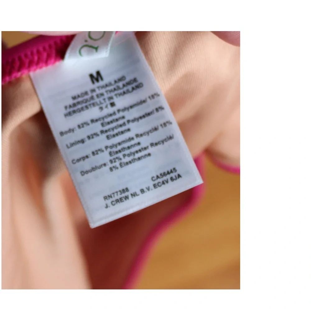 NEW J. Crew High-Leg Bikini Bottom ‎ Fuchsia Pink Size Medium